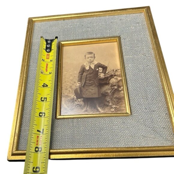 Vintage 4"x6" E.J.Hill? Photo Handsome Dk Hair Toddler Boy in Skirt Custom Frame - Picture 8 of 12